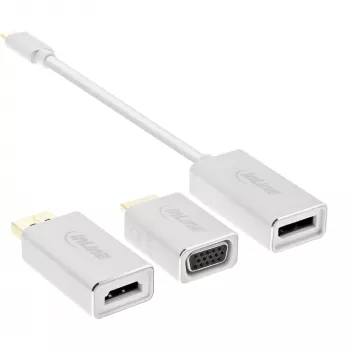 InLine USB-näyttömuunninsarja 6-in-1, 4K/60Hz hopea