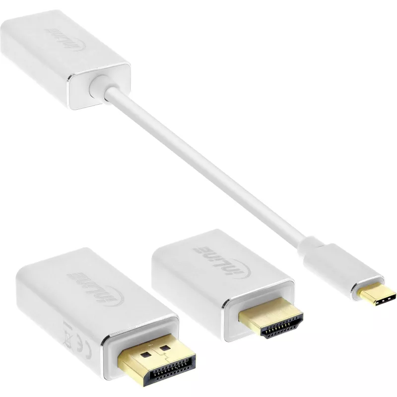 InLine USB-näyttömuunninsarja 6-in-1, 4K/60Hz hopea
