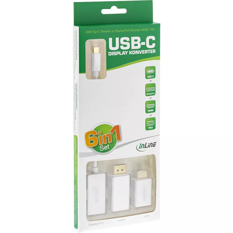 InLine USB-näyttömuunninsarja 6-in-1, 4K/60Hz hopea