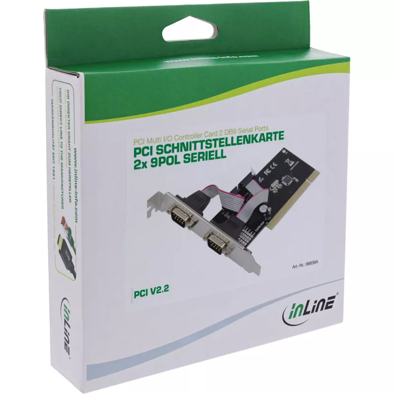 InLine PCI Multi I/O -ohjainkortti 2 DB9 sarjaporttia