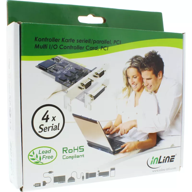 InLine PCI Multi I/O -ohjainkortti 4 DB9 sarjaliitäntää