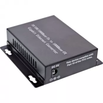 InLine verkkomediamuunnin 10/100/1000Mb/s TP kuituun (SC Duplex), SM, 20 km