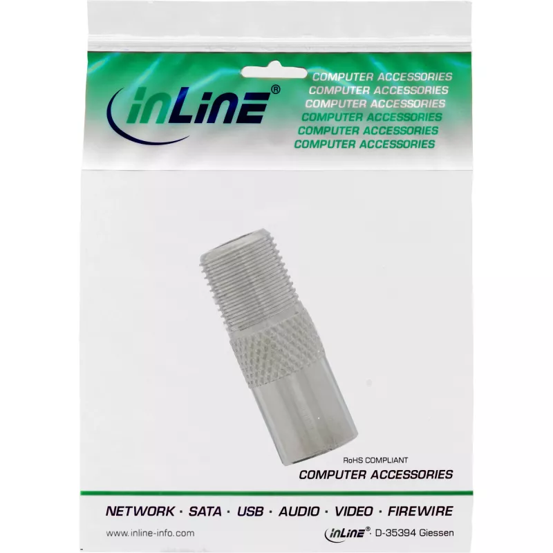 Koaksiaaliadapteri IEC-urosliitin antenni – F-liitin InLine 69915D