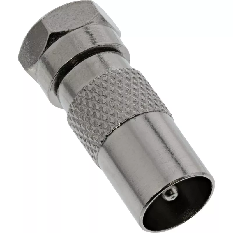 InLine koaksiaaliadapteri F-urosliitin SAT – IEC-urosliitin antenni