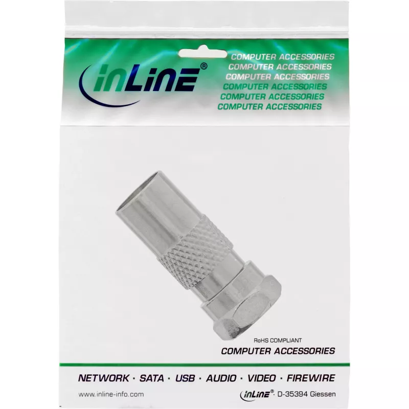 InLine koaksiaaliadapteri F-urosliitin SAT – IEC-urosliitin antenni