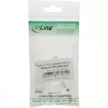 InLine modulaariliitin 10P10C puristettava – Western-liitin lattakaapeliin, läpinäkyvä, 10 kpl