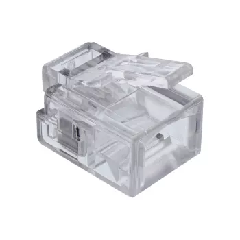 InLine modulaariliitin 6P4C RJ11 puristettava pyöreään kaapeliin, 10 kpl