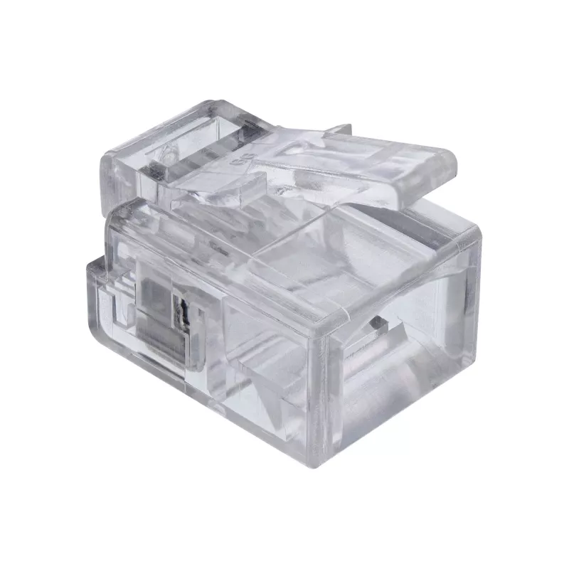 InLine modulaariliitin 6P4C RJ11 puristettava pyöreään kaapeliin, 10 kpl