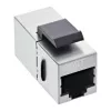 InLine RJ45-moduuli liitin-liitin SNAP-In Cat.6 STP, musta/hopea