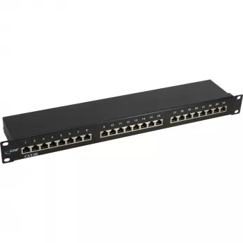 InLine patch-paneeli 19 tuumaa Cat.5e 24 porttia 1U musta RAL9005