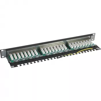 InLine patch-paneeli 19 tuumaa Cat.5e 24 porttia 1U musta RAL9005