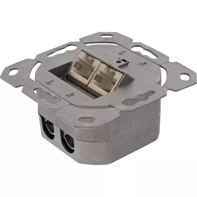 InLine 75602K seinäliitäntärasia, pinta- tai uppoasennus, 2x RJ45 pystysuora