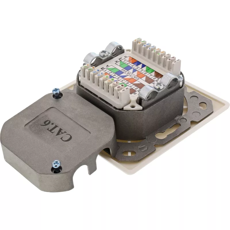 InLine 75602K seinäliitäntärasia, pinta- tai uppoasennus, 2x RJ45 pystysuora