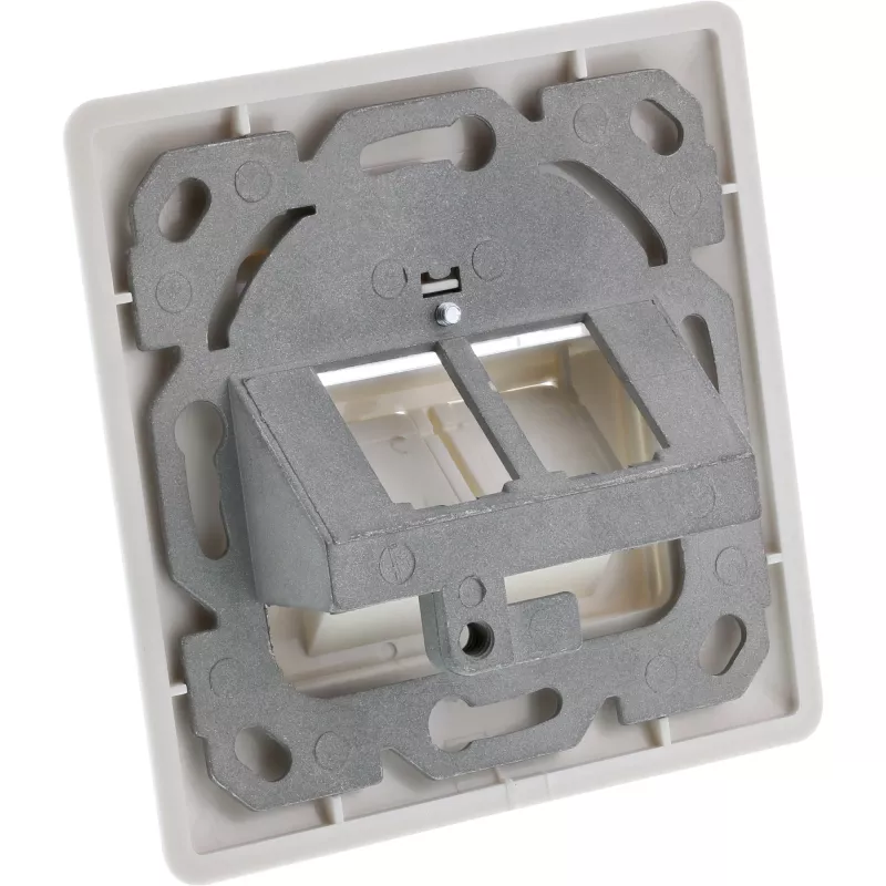 InLine kehyssarja 2x RJ45 liitin/LSA-moduulille, Keystone SNAP-In, RAL9010
