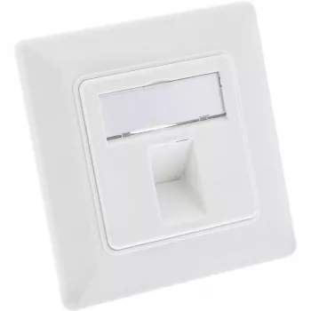 InLine kehyssarja 1x RJ45 liitin/LSA-moduulille, Keystone SNAP-In, valkoinen RAL9010