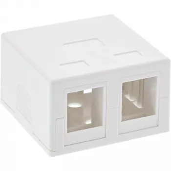 InLine pinta-asennusrasia Keystone 2x RJ45 valkoinen 76202B