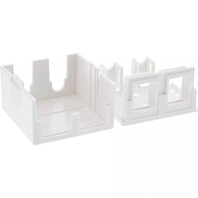 InLine pinta-asennusrasia Keystone 2x RJ45 valkoinen 76202B