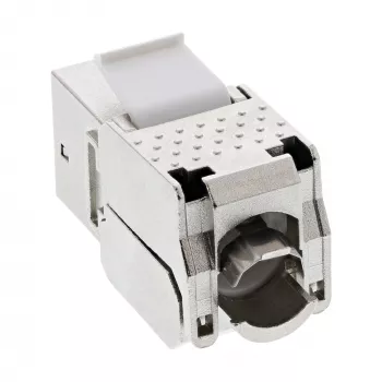 InLine RJ45 Keystone Jack Snap-In -moduuli Cat.6a, pölysuojakannella musta