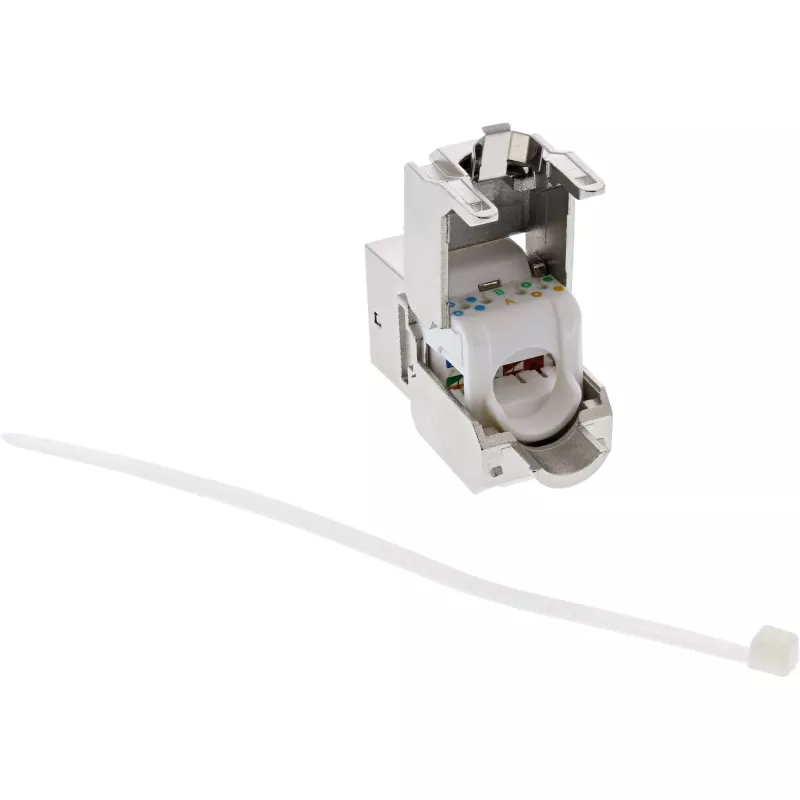 InLine RJ45 Keystone Jack Snap-In -moduuli Cat.6a, pölysuojakannella musta