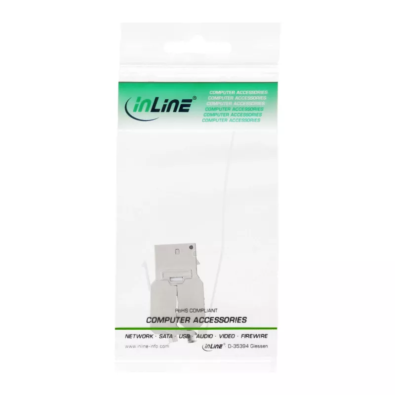 InLine RJ45 Keystone Jack Snap-In -moduuli Cat.6a, pölysuojakannella musta