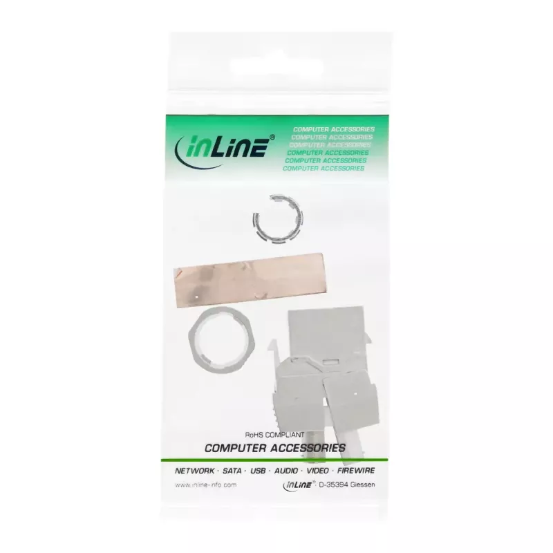 RJ45 Keystone Jack Snap-In -moduuli InLine 76202F Cat.6a