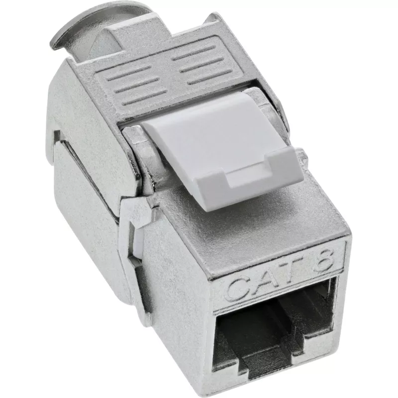 InLine RJ45 Keystone Jack Snap-In -moduuli Cat.8.1 litteä metallinen 1 kpl