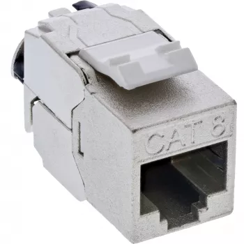 InLine Keystone RJ45-liitin ohut, SNAP-In, Cat.8.1, integroitu kaapeliside