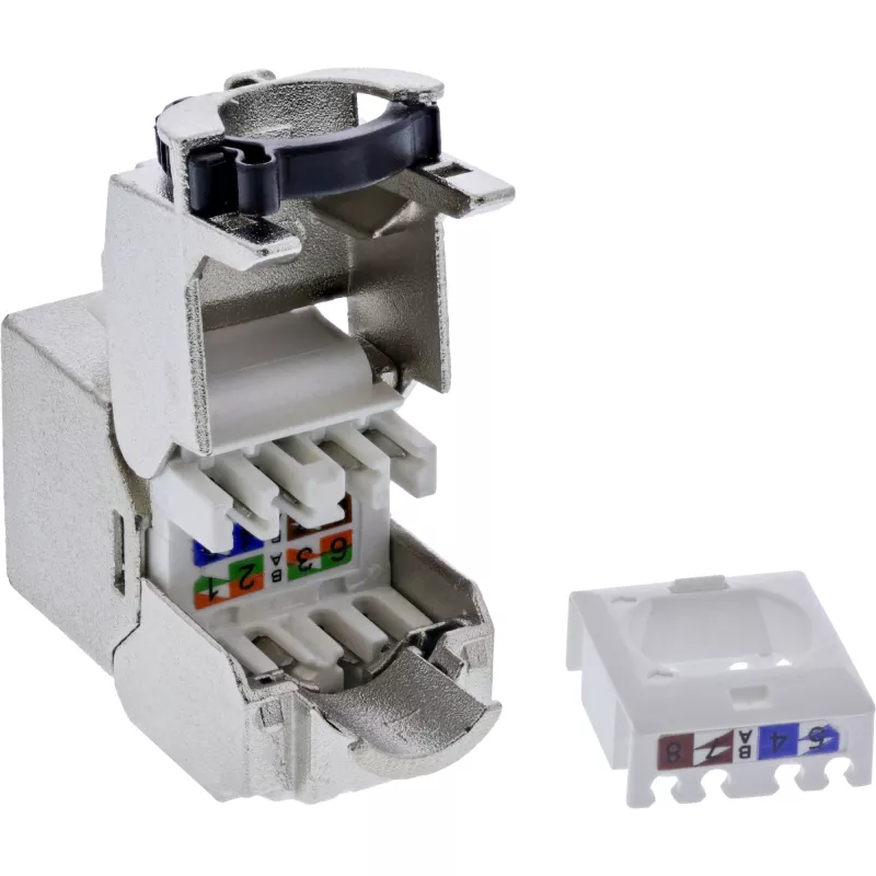 InLine Keystone RJ45-liitin ohut, SNAP-In, Cat.8.1, integroitu kaapeliside
