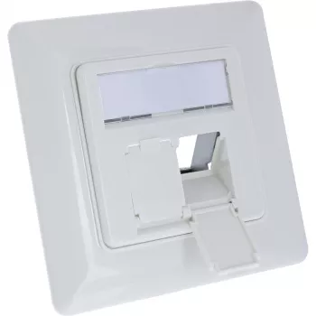InLine kehyssarja 2x RJ45 Keystone SNAP-In, valkoinen RAL9010
