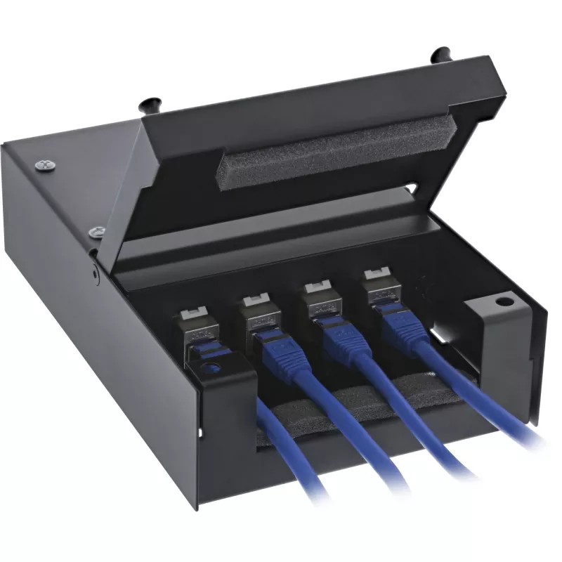 InLine pinta-asennusrasia Keystone 4x RJ45 musta 76202X