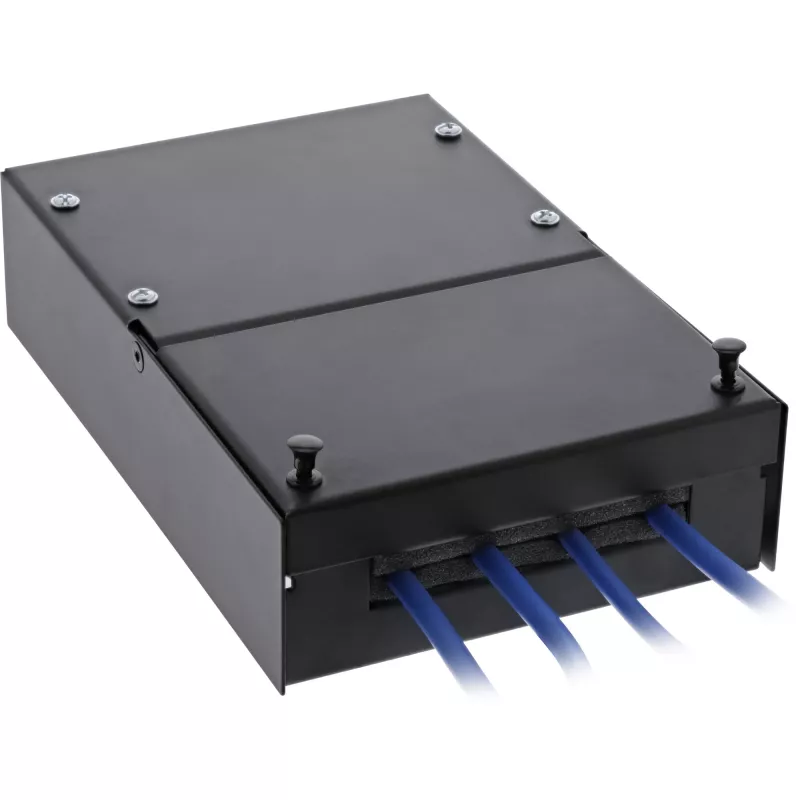 InLine pinta-asennusrasia Keystone 4x RJ45 musta 76202X