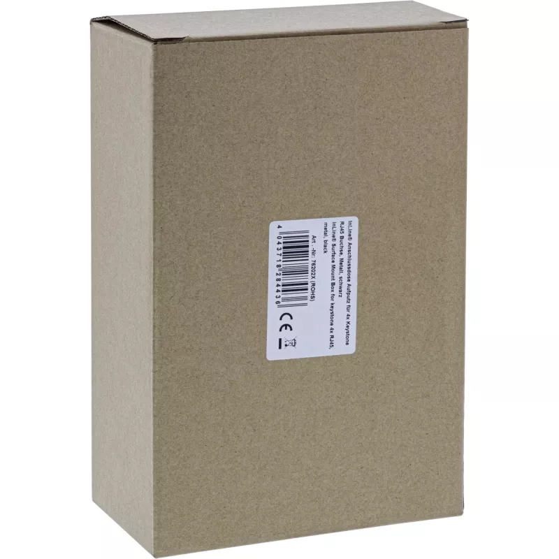 InLine pinta-asennusrasia Keystone 4x RJ45 musta 76202X
