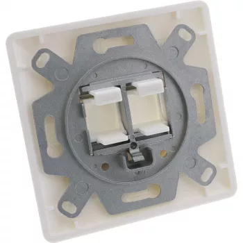 InLine kehyssarja 2x RJ45 Keystone SNAP-In 90°, valkoinen RAL9010