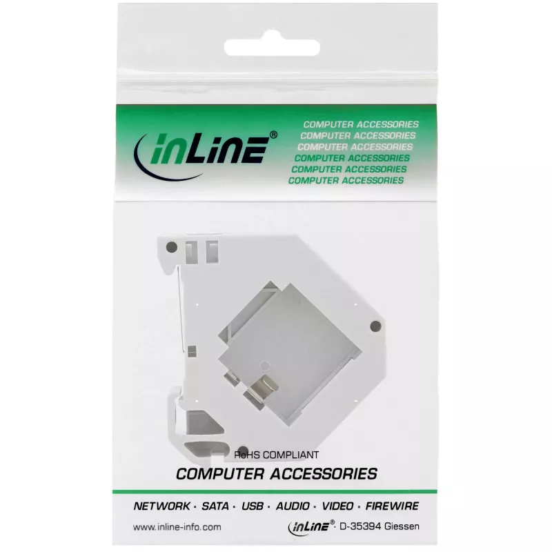 InLine Keystone-teline DIN-kiskoon, 1 portti, vaaleanharmaa