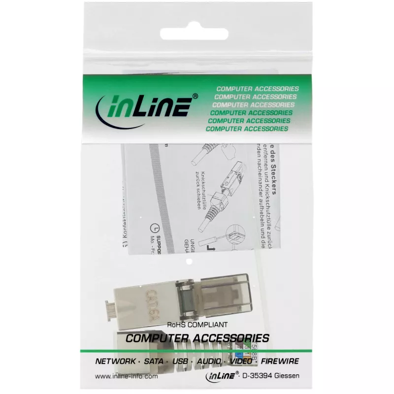 InLine RJ45-liitin Cat.6A 500MHz kenttäasennettava suojattu 76204A