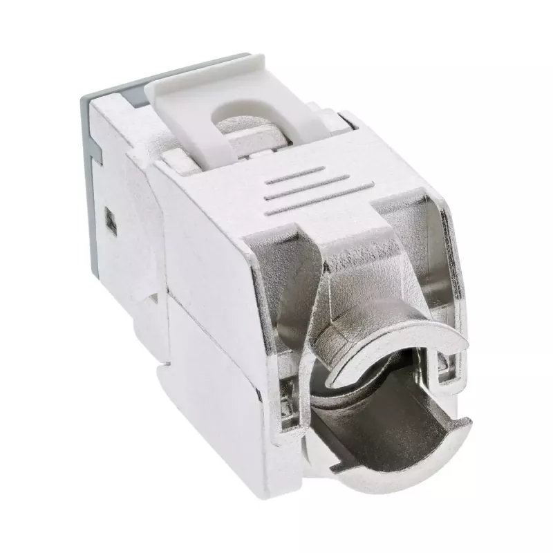 InLine Keystone RJ45-rasia, suojattu, Cat.6A, harmaa 8 kpl:n pakkaus