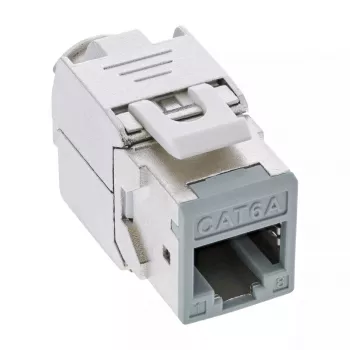 InLine Keystone RJ45-rasia, suojattu, Cat.6A, harmaa 8 kpl:n pakkaus