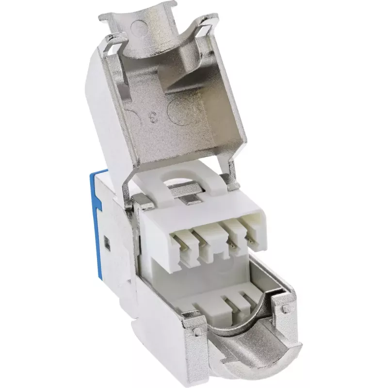 InLine Keystone RJ45-rasia, suojattu, Cat.6A, sininen 8 kpl:n pakkaus
