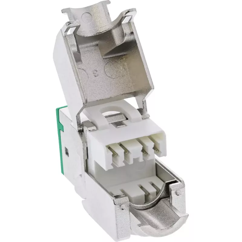 InLine Keystone RJ45-rasia, suojattu, Cat.6A, vihreä 8 kpl:n pakkaus