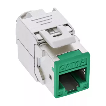 InLine Keystone RJ45-rasia, suojattu, Cat.6A, vihreä 8 kpl:n pakkaus
