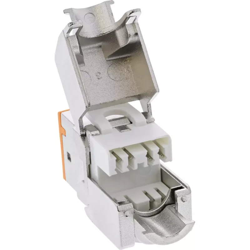 InLine Keystone RJ45-rasia, suojattu, Cat.6A, oranssi 8 kpl:n pakkaus