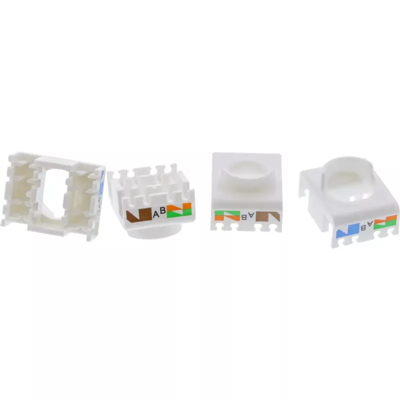 InLine Keystone RJ45-rasia, suojattu, Cat.6A, oranssi 8 kpl:n pakkaus