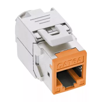 InLine Keystone RJ45-rasia, suojattu, Cat.6A, oranssi 8 kpl:n pakkaus