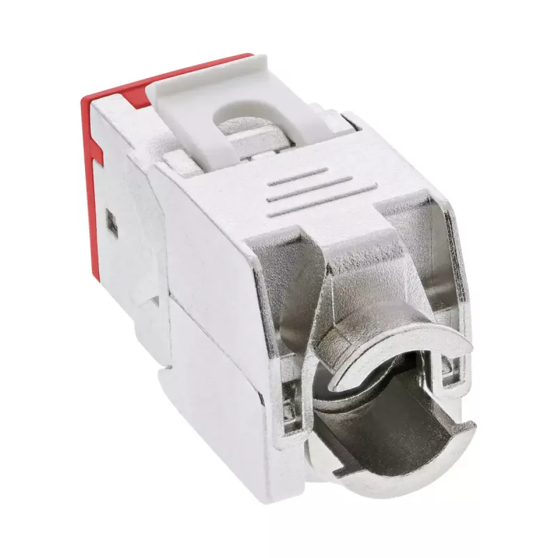 InLine Keystone RJ45-rasia, suojattu, Cat.6A, punainen, 8 kpl:n pakkaus