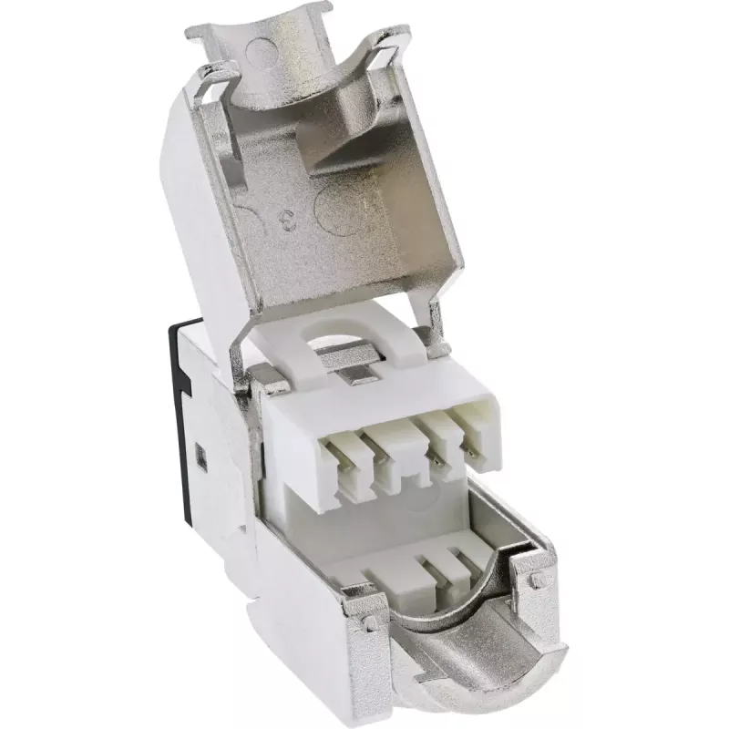 InLine Keystone RJ45-rasia, suojattu, Cat.6A, musta, 8 kpl:n pakkaus