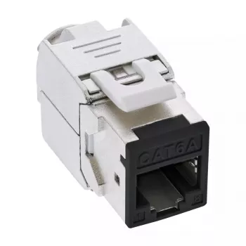InLine Keystone RJ45-rasia, suojattu, Cat.6A, musta, 8 kpl:n pakkaus