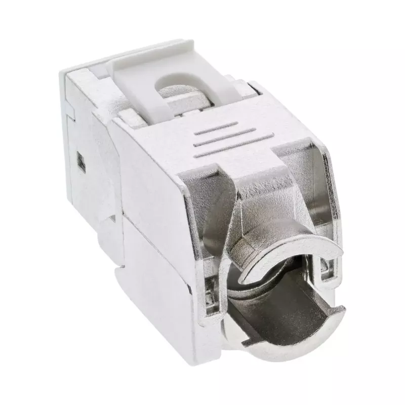 InLine Keystone RJ45-rasia, suojattu, Cat.6A, valkoinen, 8 kpl:n pakkaus