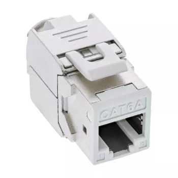 InLine Keystone RJ45-rasia, suojattu, Cat.6A, valkoinen, 8 kpl:n pakkaus