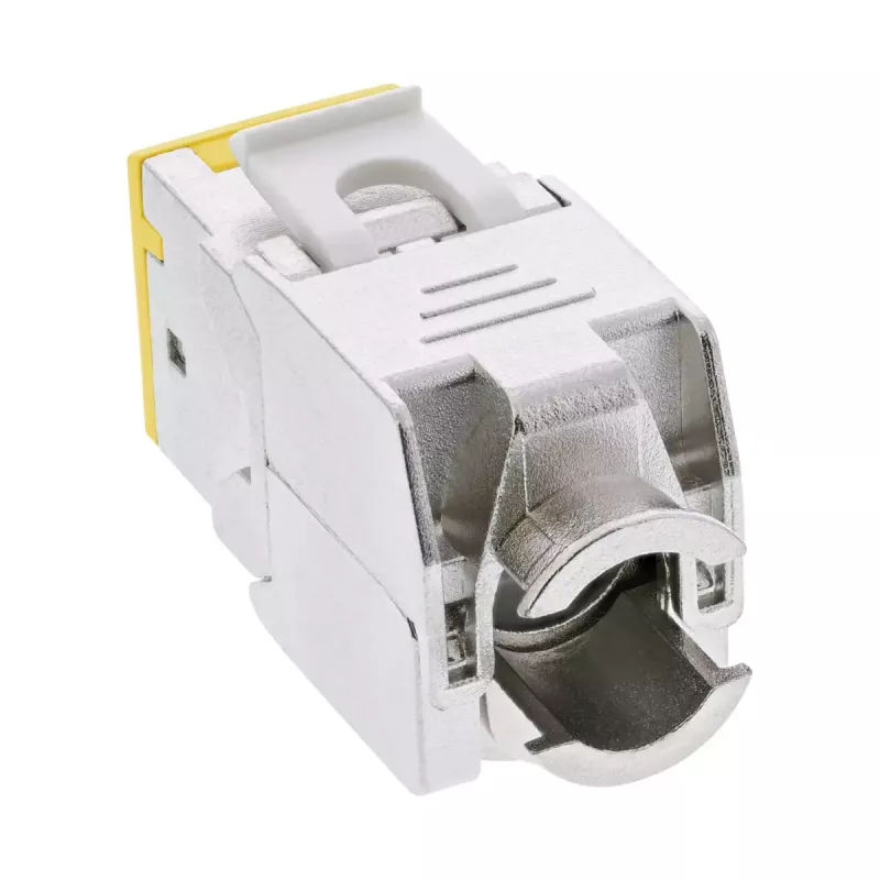 InLine Keystone RJ45-rasia, suojattu, Cat.6A, keltainen, 8 kpl:n pakkaus