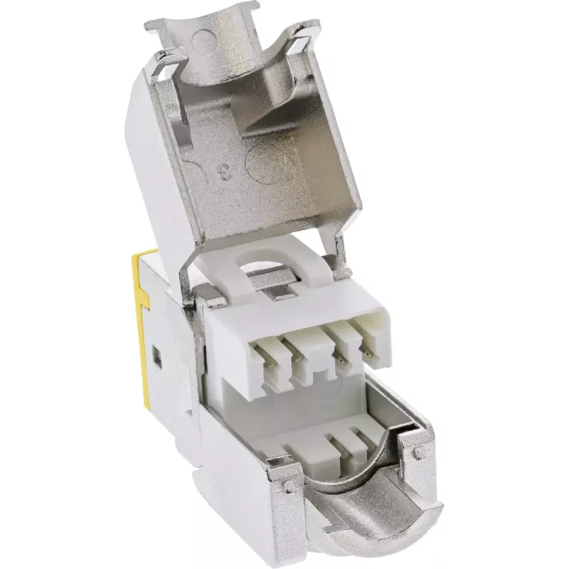 InLine Keystone RJ45-rasia, suojattu, Cat.6A, keltainen, 8 kpl:n pakkaus